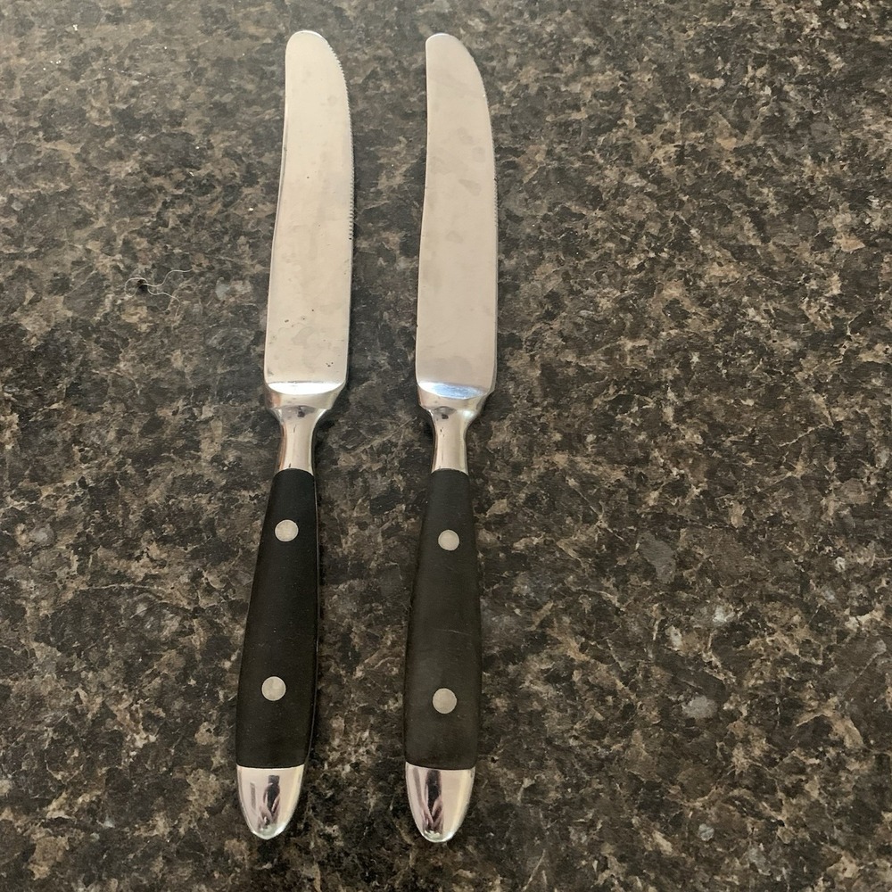Hampton Silversmiths BISTRO BLACK Butter Knives Lot Set of 2 Stainless
